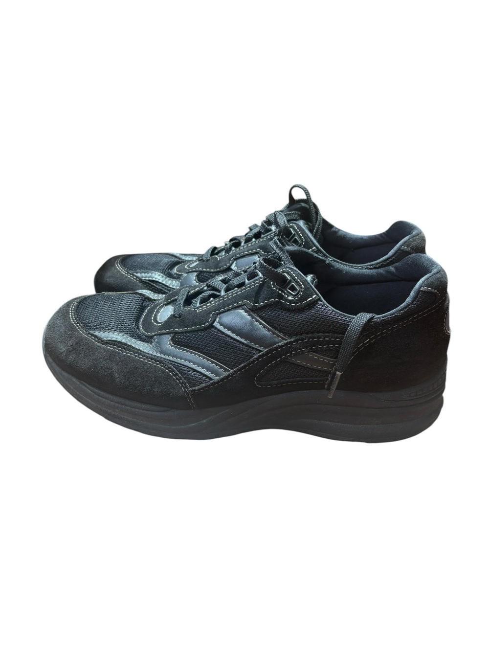 SAS Journey Men's Black  Leather Mesh Walking Sneakers Shoes size 10.5 M